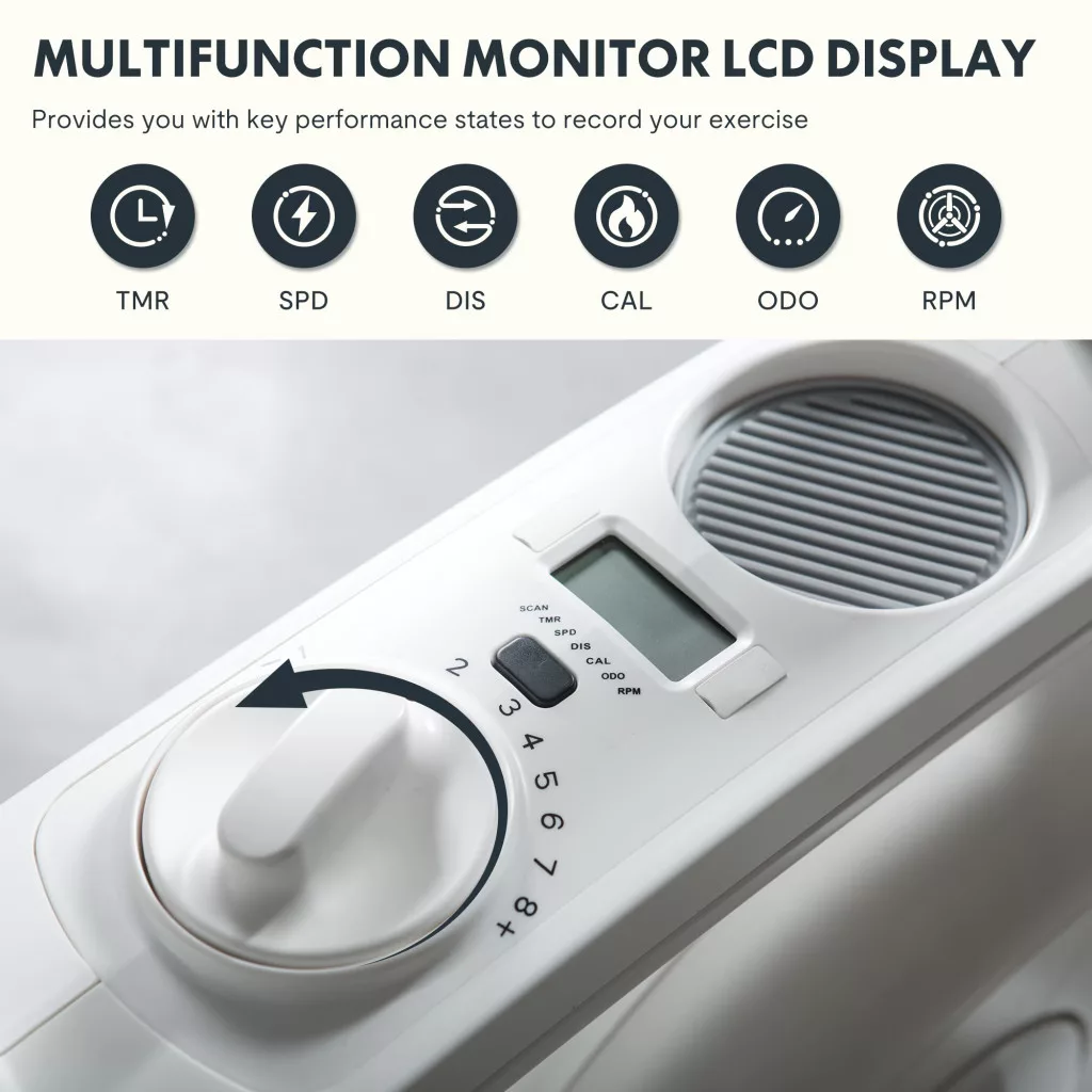 Flexispot Bench Exercise Bike V9, Home Exercise Bike, White