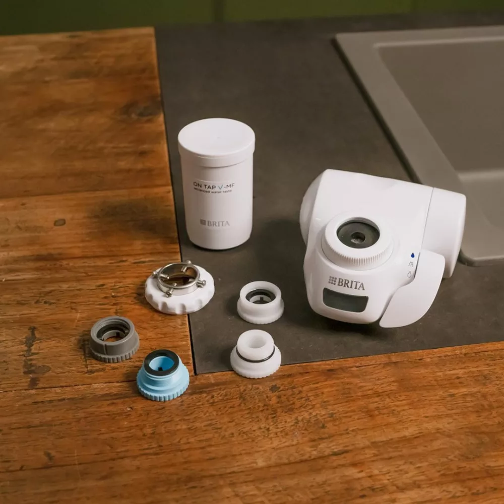 Brita On Tap Pro V-MF Tap Water Filter System with LCD Display, White