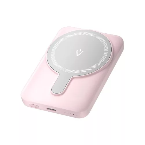Vention 20W Magnetic Wireless Powerbank 5000 mAh (USB-C + USB-C + Wireless) with Charging Indicator, Pink